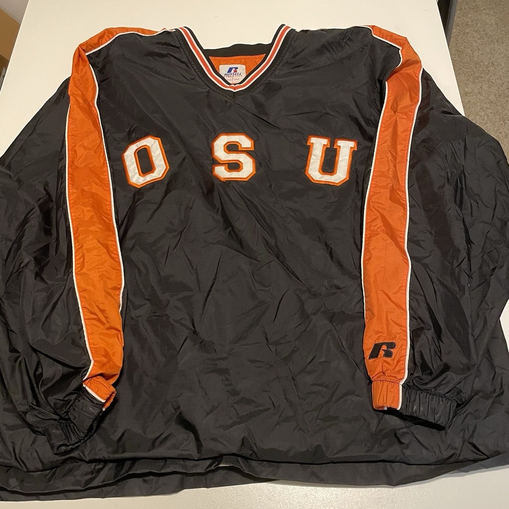 VTG Russel Oklahoma State University Cowboys OSU NCAA Windbreaker Men's L, Flaw